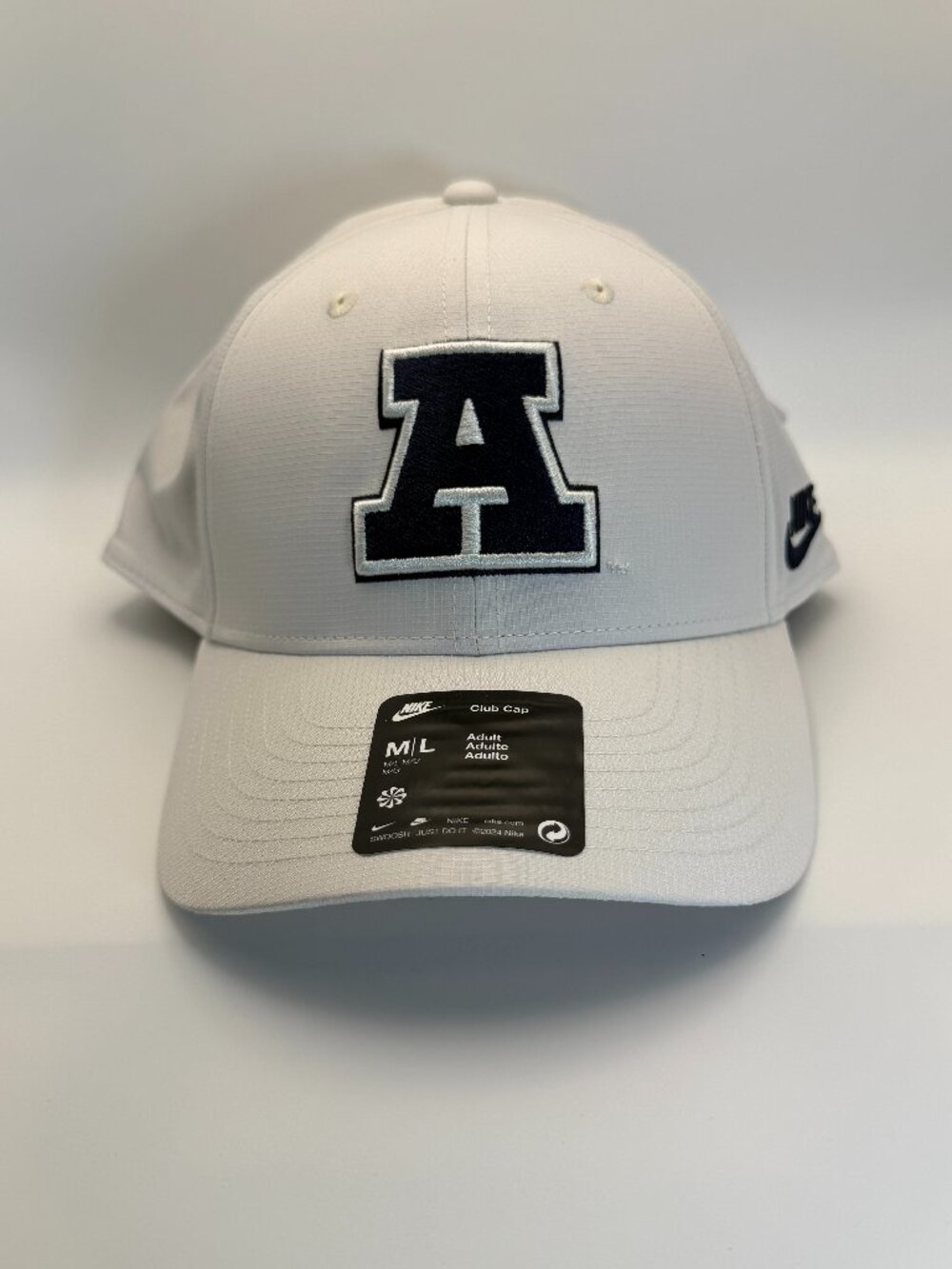 Nike Dri-Fit Arizona Club Cap White Gray Adult M/L Adjustable Hat NWT
